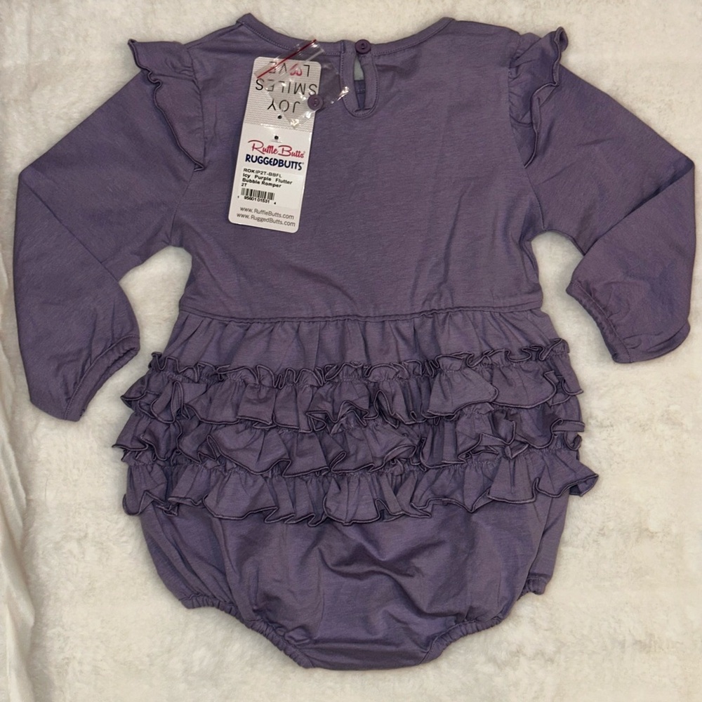 Adorable Ruffle Butts Purple Bubble Romper - Size 2T 🌸